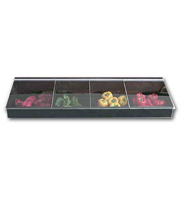 Riser Bin 4-Compartment with Lid 46.5"L x 12"W x 8"H