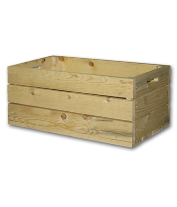 Natural Wood Crate with Handles 18"L x 15"W x 12"H