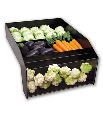 Clear Front 4-Compartment Mesclun Riser 24"L x 35"W x 16"H