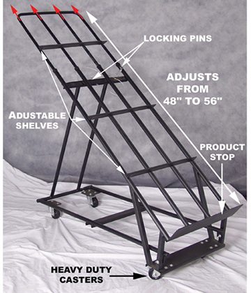 Adjustable Produce Riser Cart 22"L x 50"W