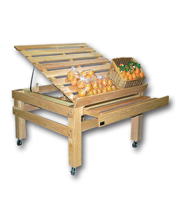 Oak Tilt-Top Produce Table 48"L x 48"W