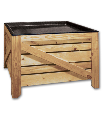 Produce Wood Orchard Bin with 2"D Liner 24"L x 24"W x 32"H