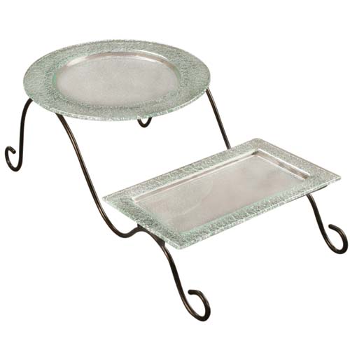 Metal 2-Tier Platter Stand