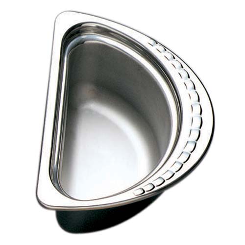 Stainless Steel Half Oval Pan 6.625"L x 18.875"W x 4.5"D