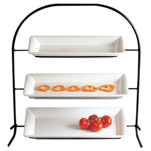 Metal 3-Tier Platter Display 28.5"L x 10.25"W x 29.5"H