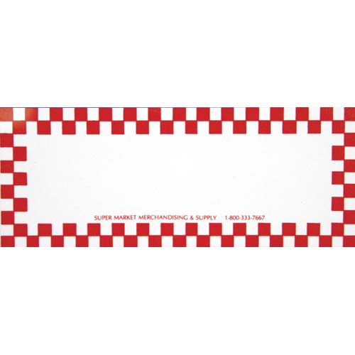Write-on Wipe-off Red Checkerboard Tag 5"L x 2"H