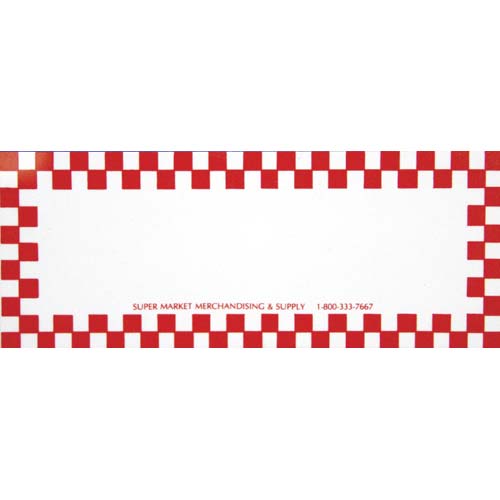Write-on Wipe-off Red Checkerboard Tag 5"L x 2"H