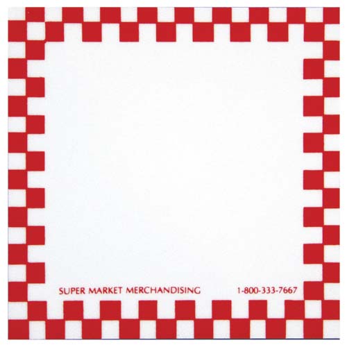 Write on Wipe off Red Checkerboard Tag 3"L x 3"H