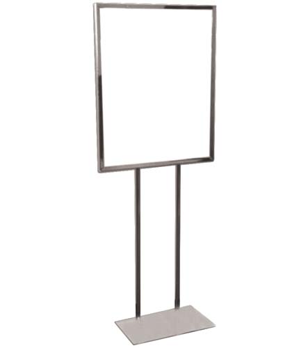 Chrome Floor Stand Sign Holder 60"H