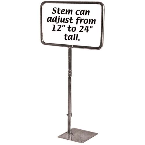 Chrome Sign Frame with Adjustable Stem 14"L x 11"H