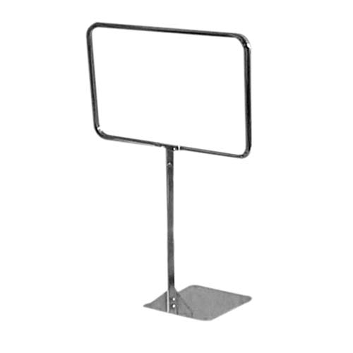 Chrome Sign Frame with Ridge Stem and Shovel Base 10"L x 7"H