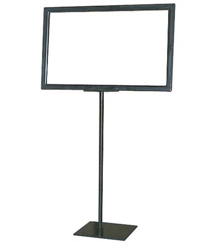 Black Plastic Sign Frame with Shovel Base 11"L x 7"H