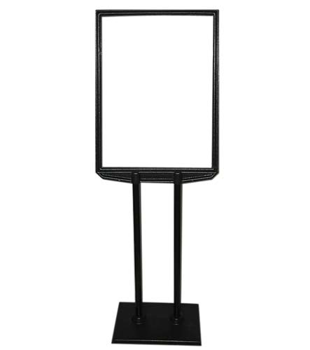 Floor Stand Sign Holder Black Metal 22"L x 28"H