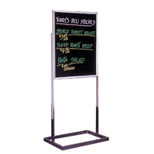 Chrome Double Sided Floor Stand Sign Holder 24"L x 15"W x 57"H