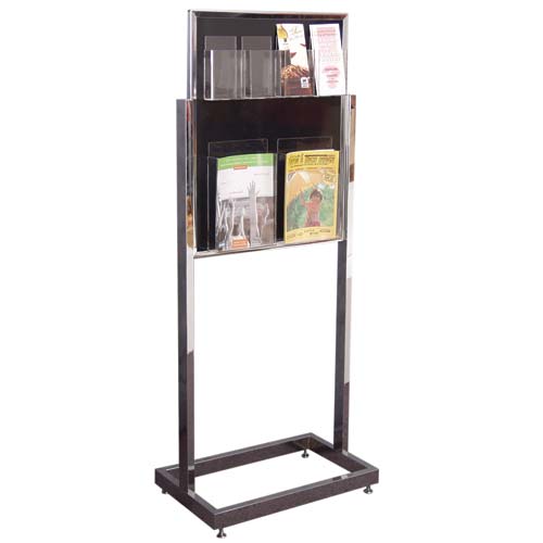 Double Sided Floor Stand Literature Holder 26"L x 24"W x 60"H