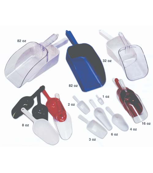 White Plastic Flat Bowl Scoop 1 Oz.