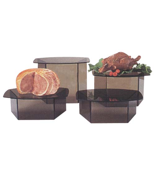 Hexagonal Meat Pedestal 11"L x 7.5"W x 8"H