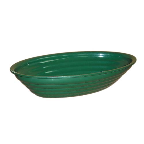 Green Oval Ribbed Deli Bowl 10"L x 16"W