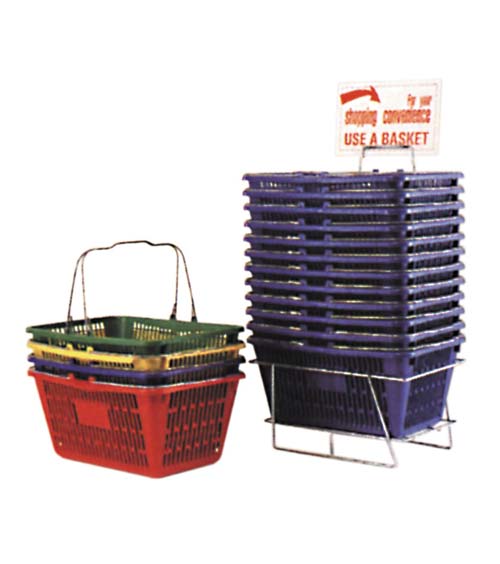 Green Plastic Shopping Basket Set