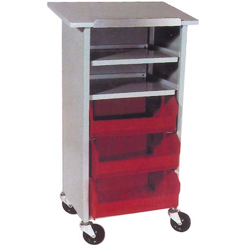 Mobile Work Station with Bins 24"L x 16"W x 44"H