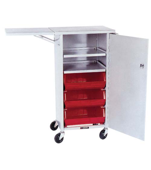 Mobile Work Station with Locking Door 24"L x 16"W x 44"H