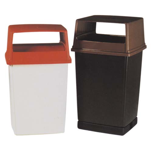 Trash Receptacle, Square Style 50 Gallon