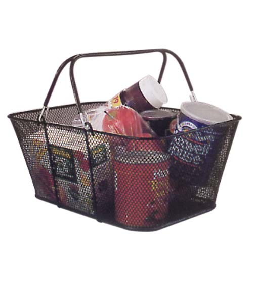 Black Shopping Basket 16.5"L x 12"W x 7"H