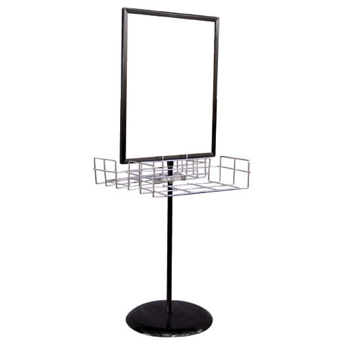 Black Floor Stand Sign Holder 60"H