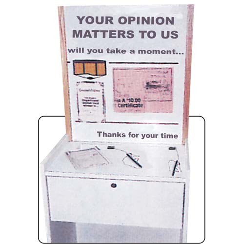 Customer Opinion Station 36"L x 30"W x 52"H