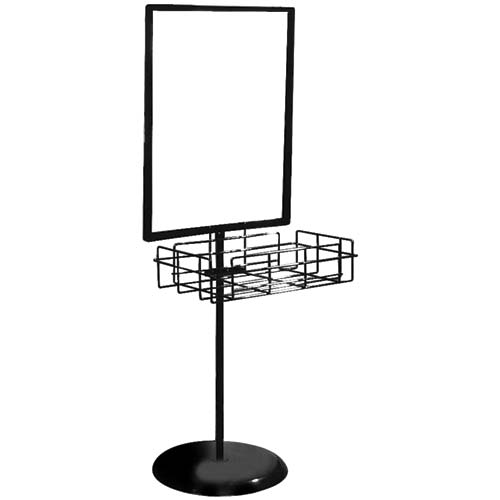 Black Metal Floor Stand Sign Frame 28.25"W x 60"H