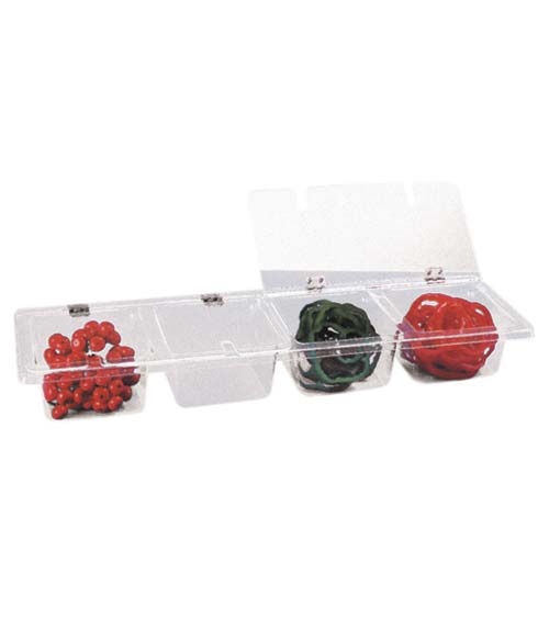 Four Compartment Covered Condiment Dispenser