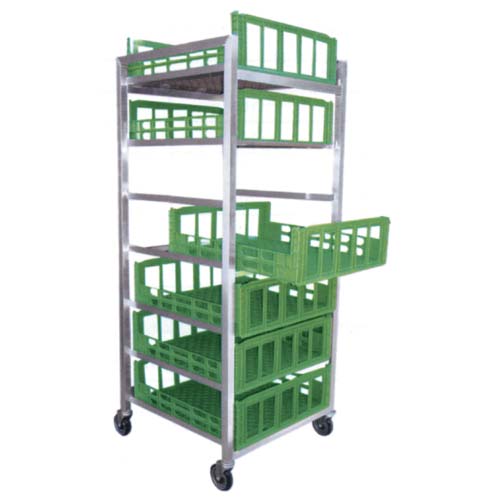 77203 Aluminum Produce Crisping Cart 29"L x 33.5"W x 79"H