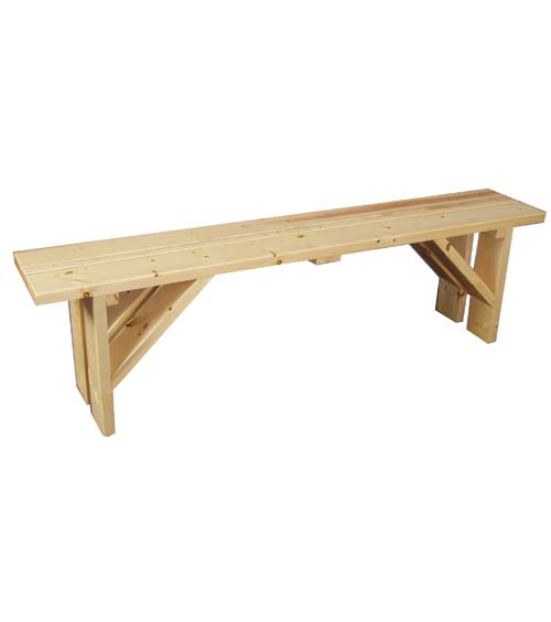 Wood Bench 72"L x 13"W x 18.5"H