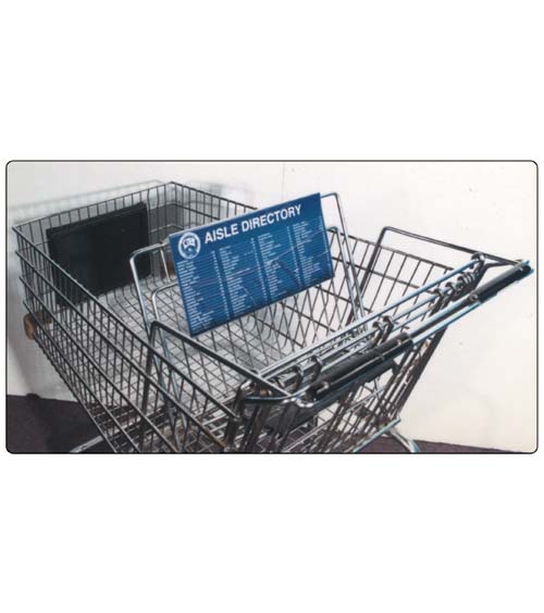 Custom Aisle Directory for Shopping Carts 15"L x 8"H