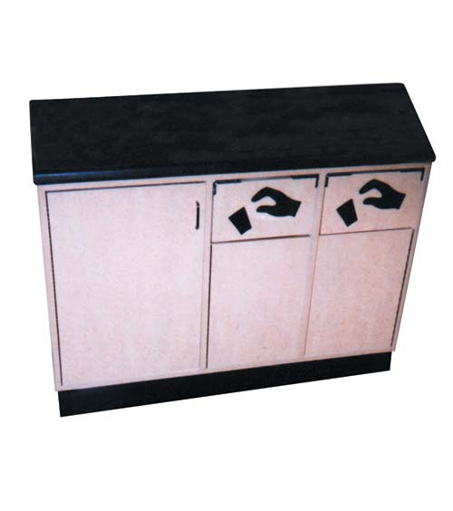 Trash Receptacle, Double Style 60"L