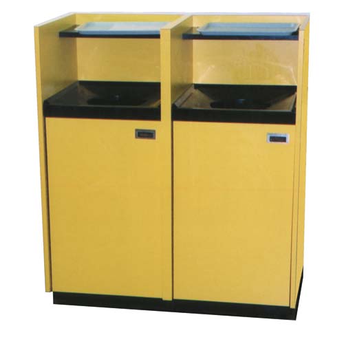 Trash Receptacle with Double Tray  38"L