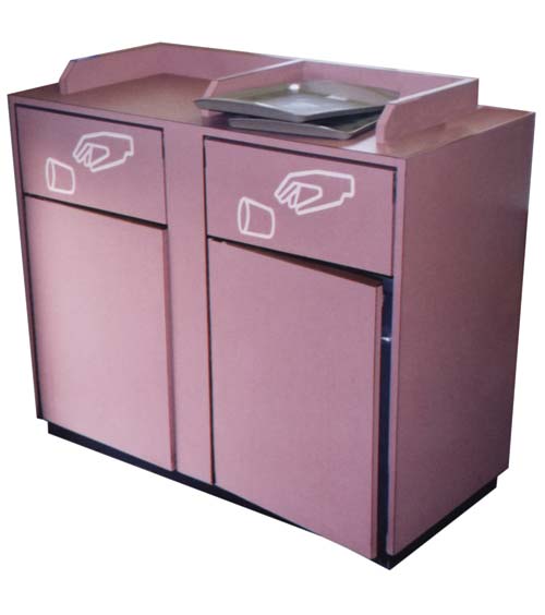 Trash Receptacle, Double Tray Style 40"L