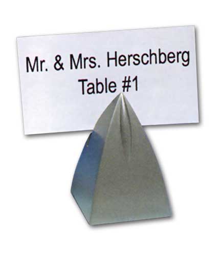 Brushed Metal Pyramid Tag Holder 1.5"H