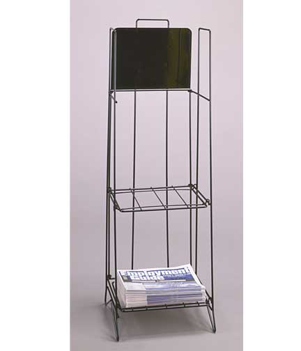 Quarter-Fold Newspaper Wire Rack 13"L x 11"H x 41"H