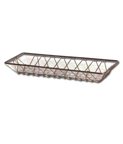 Rectangular Metal Wire Basket 18"L x 6"W x 2"H