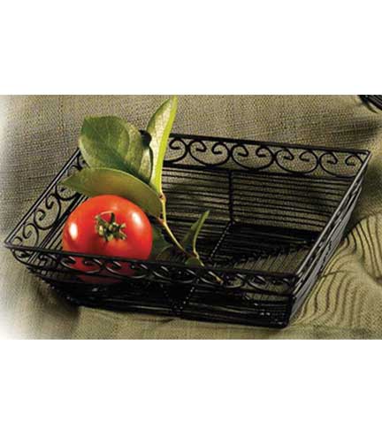 Table Top Rectangular Wrought Iron Basket 9"L x 6"W x 3"H