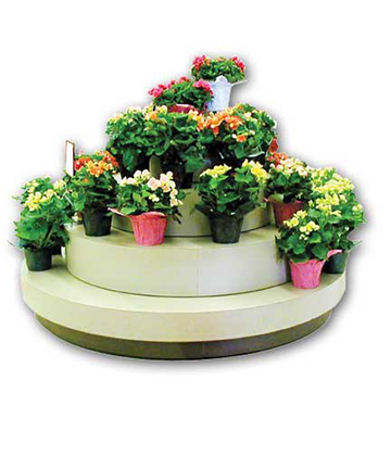 Round Tiered Floral Island 72"Dia x 24"W x 48"H