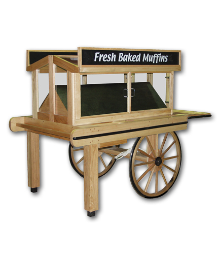 Rustic Muffin Cart 54"L x 49"W x 68"H