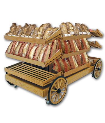 Rustic Euro Bakery Display Cart 96"L x 48"W x 54"H