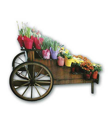 Rustic Floral Wagon 97.5"L x 48"W x 34"W