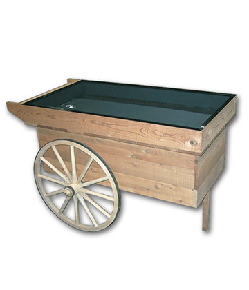 Rustic Vendor Cart 54"L x 29"W x 38"H