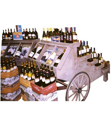 Rustic Wine Cart Display 84"L x 43"W x 40"H