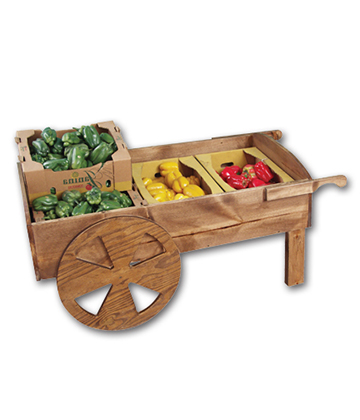 Low Profile Rustic Produce Cart  55"L x 24"W x 22"H