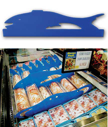 Seafood Case Divider Acrylic Fish 30"L x 18"H
