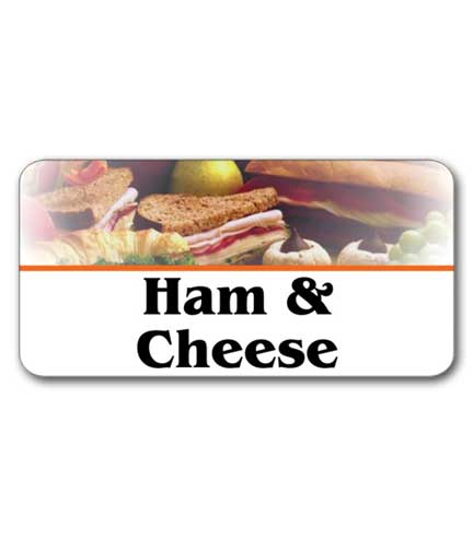Self-Adhesive Sandwich Label HAM & CHEESE 1.75"L x 1"H
